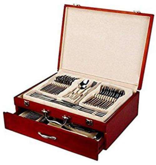 Brand New*** Hoffmayer 18/10 Stainless Steel 72 piece cutlery set** Comes in two Drawers Wooden Box