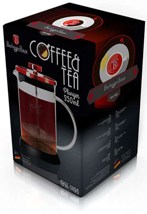 **Berlinger Haus Coffee & Tea Plunger 350ml - Burgundy,BH-1496