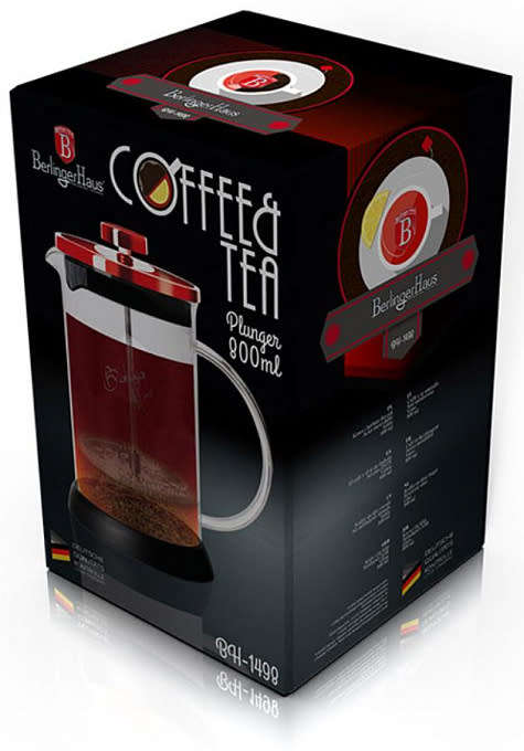 Berlinger Haus 800ml Coffee &amp; Tea Plunger - Burgundy Metallic,BH-1498