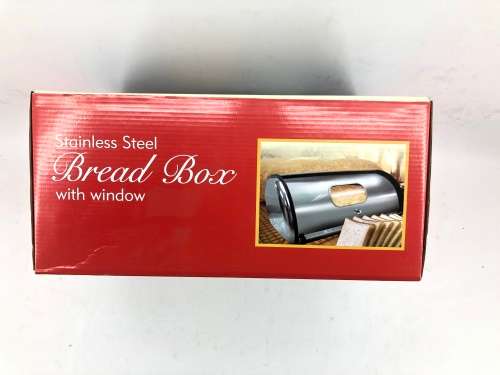 Brand New 2 X Bread bin Stainless Steel Oval Large and Small With Window