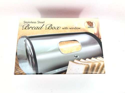 Brand New 2 X Bread bin Stainless Steel Oval Large and Small With Window