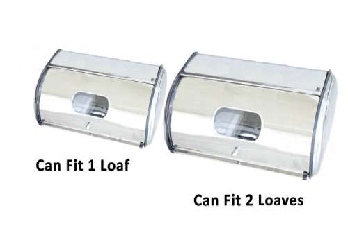 Brand New 2 X Bread bin Stainless Steel Oval Large and Small With Window