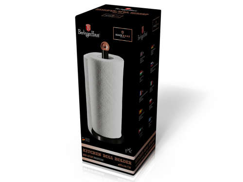 **FREE SHIPPING**Berlinger Haus Kitchen Roll Holder 34cm,Black Rose,BH-1737
