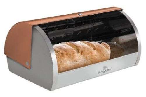 **FREE SHIPPING**Berlinger Haus 38cm Premium Bread Box - Rose Gold Metallic,BH-1914