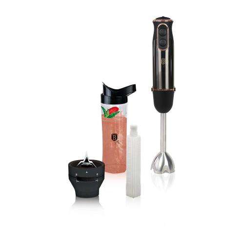 Berlinger Haus 6-Piece 600w Hand Blender with Smoothie Maker - Black Rose,BH-9024