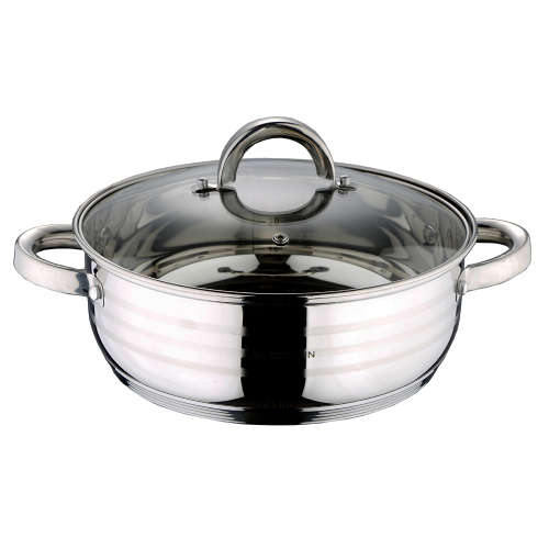 Blaumann 22cm Stainless Steel Shallow Pot - Gourmet Line,BL-1002