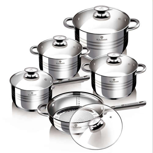 BLAUMANN 10-PIECE STAINLESS STEEL COOKWARE SET GOURMET LINE