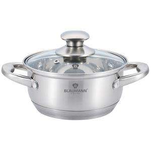 Blaumann 24cm Stainless Steel Shallow Pot - Satin Gourmet Line,BL-3310