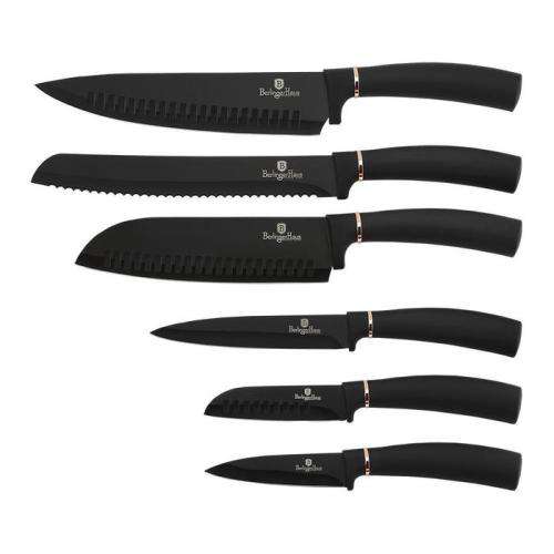 Berlinger Haus 6-Piece Marble Coating Knife Set - Black Rose,BH-2414