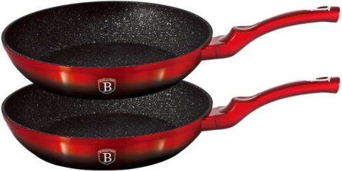 Berlinger Haus Marble Coating Frypan 2 Piece Set - Black Burgundy Edition