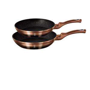 Berlinger Haus 2 Piece Marble Coating Frypan Set - Rose Gold Noir Edition