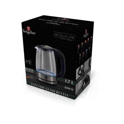 Berlinger Haus 2200W Electric Glass Kettle - Carbon Metallic