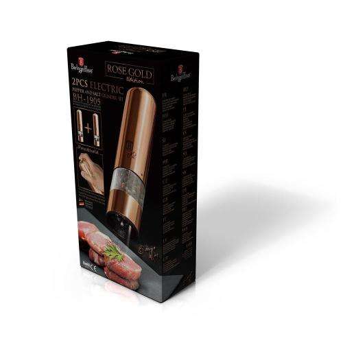 Berlinger Haus 2-Piece Electric Pepper & Salt Mill Set - Rose Gold Edition