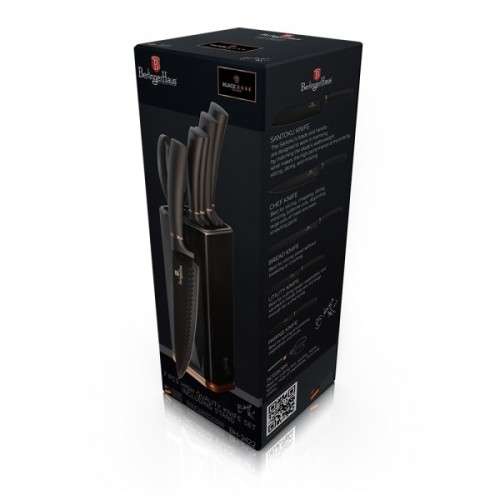 Berlinger Haus 7-Piece Diamond Coating Knife Set with Stand,BH-2422