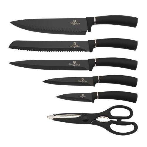 Berlinger Haus 7-Piece Non-Stick Coating Knife Set with Stand Silver