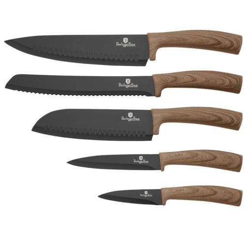 Berlinger Haus 6-Piece Forest Line Knife Set with Stand - Light Brown, BH-2531