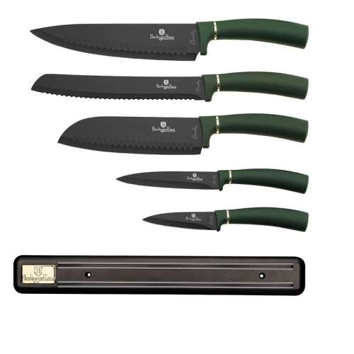 Berlinger Haus 6-Piece Knife Set with Magnetic Hanger - Emerald Edition, BH-2532