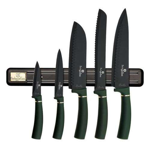 Berlinger Haus 6-Piece Knife Set with Magnetic Hanger - Emerald Edition, BH-2532