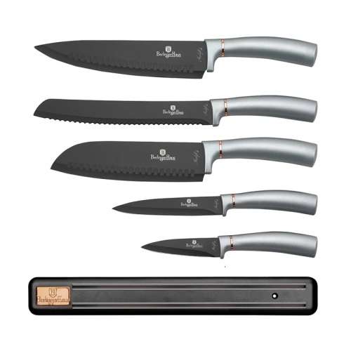 Berlinger Haus 6-Piece Knife Set with Magnetic Hanger - Moonlight Edition, BH-2533