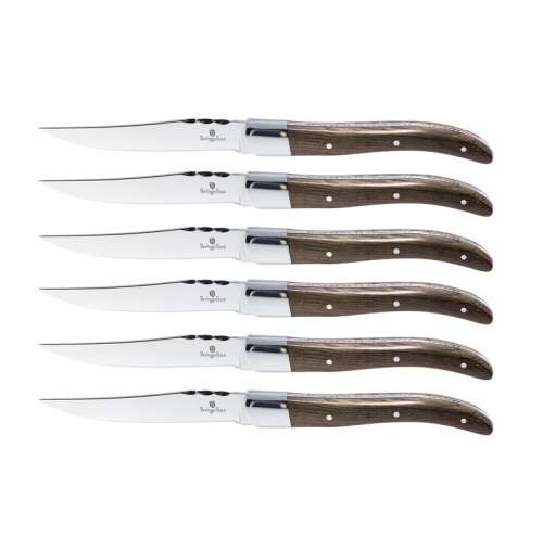 Berlinger Haus 6-Piece Steak Knife Set with Antique Wood Handle - Laguiole, BH-2438