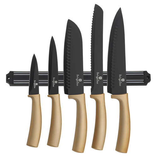 Berlinger Haus 6-Piece Knife Set with Magnetic Hanger - Black Rose BH-2399