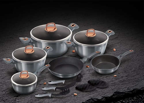 Berlinger Haus 15-Piece Marble Coating Cookware Set - Moonlight, BH-6022N