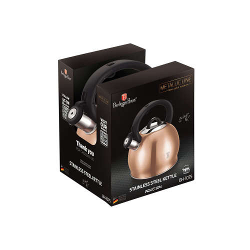 Berlinger Haus 3L Stainless Steel Whistling Kettle - Rose Gold Edition, BH-1075