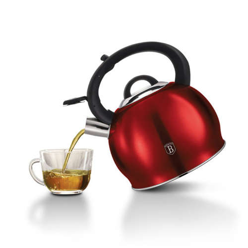 Berlinger Haus 3L Stainless Steel Whistling Kettle - Burgundy Metallic, BH-1074