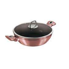 Berlinger Haus 'i-Rose Edition' 28cm Marble Coating Shallow Pot with Lid -BH-6037N