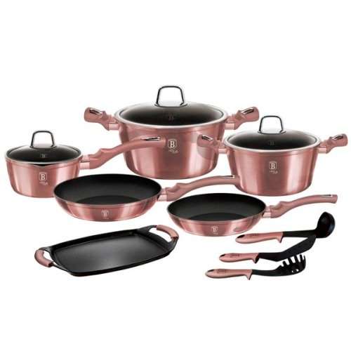 Berlinger Haus 'i-Rose Edition' 12+2 Pieces Marble Coating Cookware Set - BH-6044