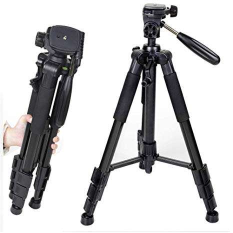 Tripod Stand 4-section Lightweight Portable Aluminum - Black