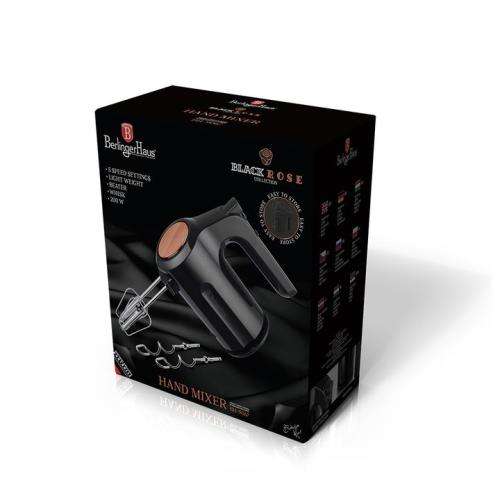 Berlinger Haus 200W Stainless Steel Hand Mixer - Black Rose Collection