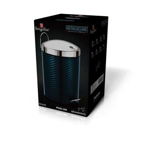 Berlinger Haus 12 Litre Stainless Steel Premium Pedal Bin - Aquamarine