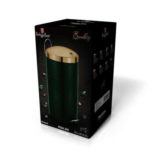 Berlinger Haus 20 Litre Stainless Steel Premium Pedal Bin - Emerald Edition