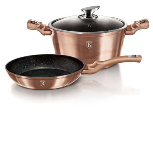 Berlinger Haus 3 pcs frypan set, Rose-gold Metallic Line,BH-1281N