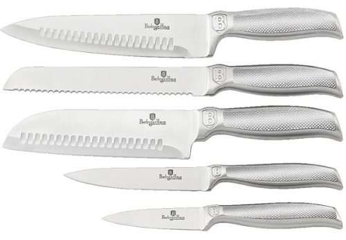 Berlinger Haus BH-2283 6 pcs knife set with stand, carbon-silver, Kikoza Collection