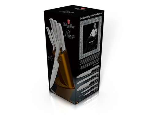 Berlinger Haus BH-2271 6 pcs knife set with stand, gold, Kikoza Collection