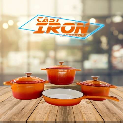 7 Piece Cast Iron Cookware Dish Set