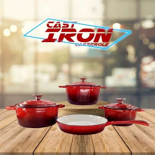7 Piece Cast Iron Cookware Dish Set