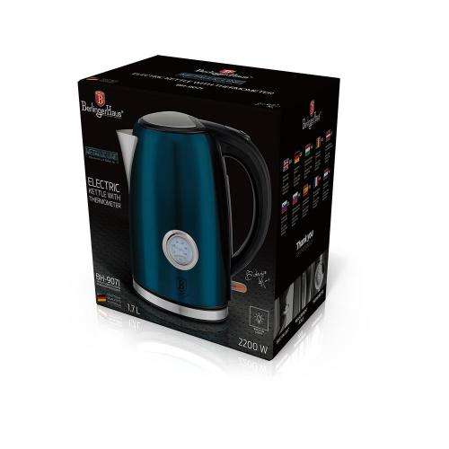 BERLINGER HAUS 1.7 LITRE STAINLESS STEEL ELECTRIC KETTLE WITH THERMOSTAT - AQUAMARINE EDITION