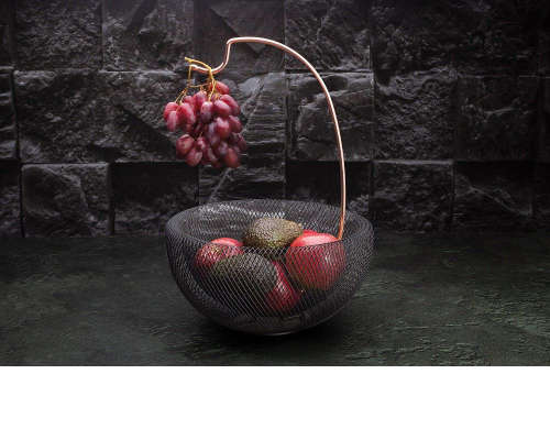 Berlinger Haus 29cm Fruit Basket with Banana Holder - Black Rose Collection