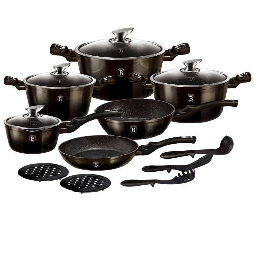Berlinger Haus 18 Piece Cookware Set - Shiny Black