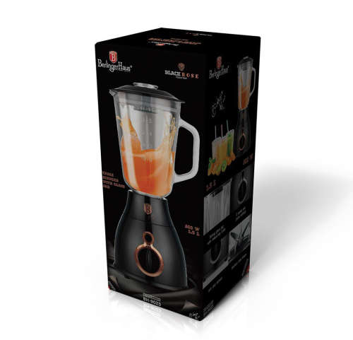 Berlinger Haus 600w Table Blender with 1.5L Glass Jar - Black Rose