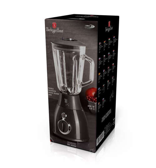 Berlinger Haus 600w Table Blender with 1.5L Glass Jar - Carbon Pro