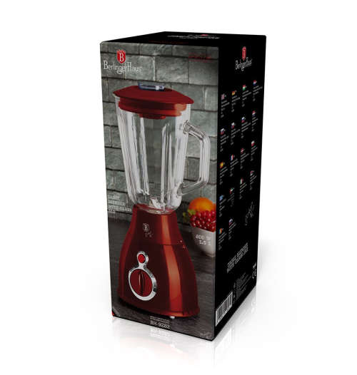 Berlinger Haus 600w Table Blender with 1.5L Glass Jar - Burgundy