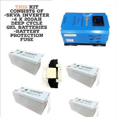 5KVA/5000VA 48V PURE SINEWAVE HYBRID INVERTER-4 X 200AH BATTERIES-HOME STANDBY POWER SOLUTION ! 5KVA