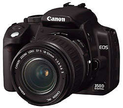 Canon EOS 350D Digital SLR with bag/ lens and strap
