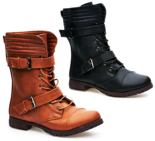 Ladies In house Two Buckle Lace Up Boots (FC295)