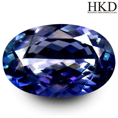 NO RESERVE !!  2.29 CT VVS BLUISH VIOLET TANZANITE, HKD CERTIFIED, 100% AAA NATURAL, ERV: R35 495.00