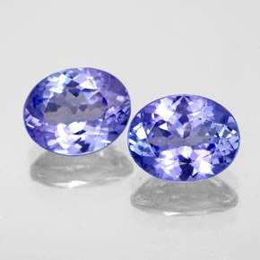 NO RESERVE - PERFECT PAIR 1.07 CT VVS BLUISH VIOLET TANZANITES, 100% AAA NATURAL, ERV: R12 000.00